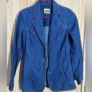 Vintage women’s 70s  LEE blazer denim jacket size 7/8 or Medium